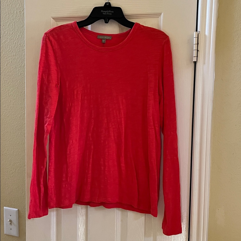 Lilla P Vibrant Orange Long Sleeve Tee-Medium